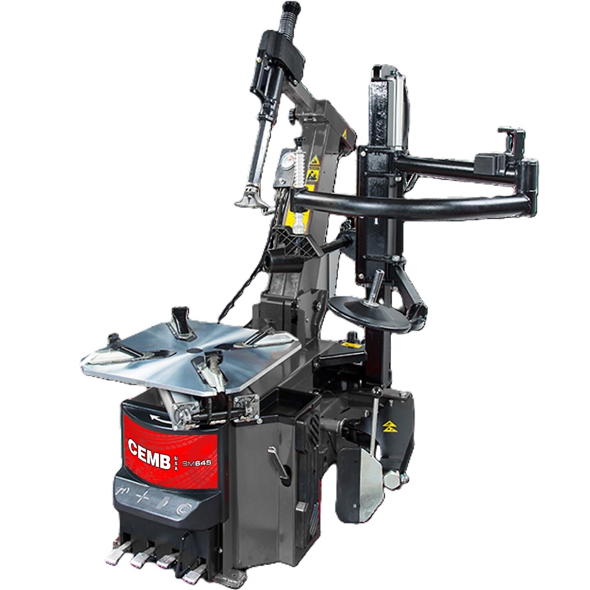 CEMB, Professional Tilt-Back Tire Changer w/Helper Arm, Power Type Electric, Control Type Foot Pump, Volts 110 Model# SM645HP2
